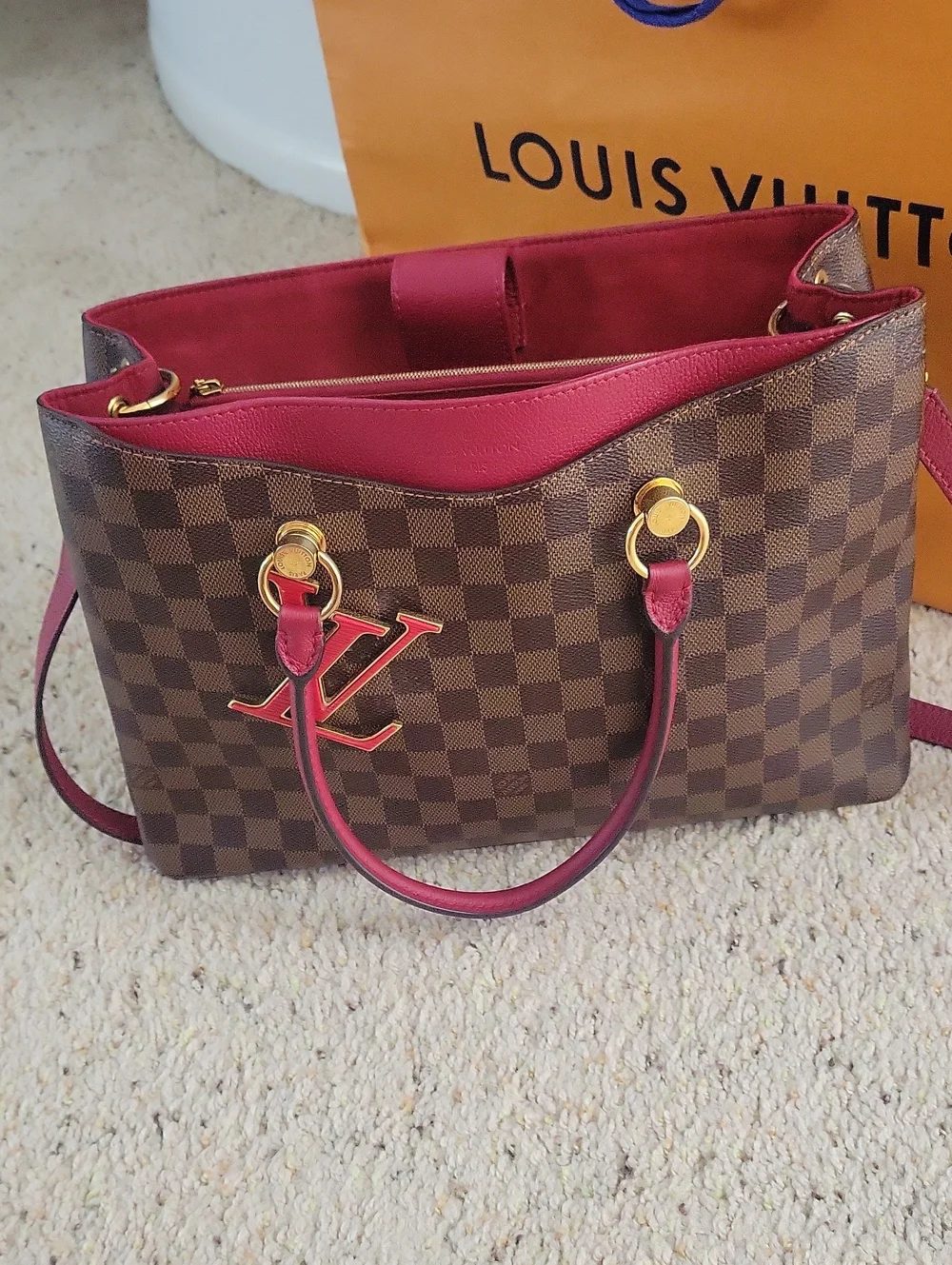 Louis Vuitton Damier Ebene LV Riverside Lie De Vin